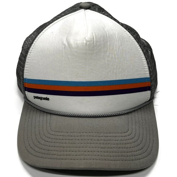 Patagonia Fitz Roy Bar Interstate Hat Foam Mesh Snapback White Gray Trucker - Picture 1 of 10